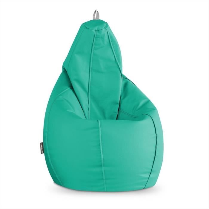 happers® pouf poire cuir artificiel extérieur turquoise taille xl