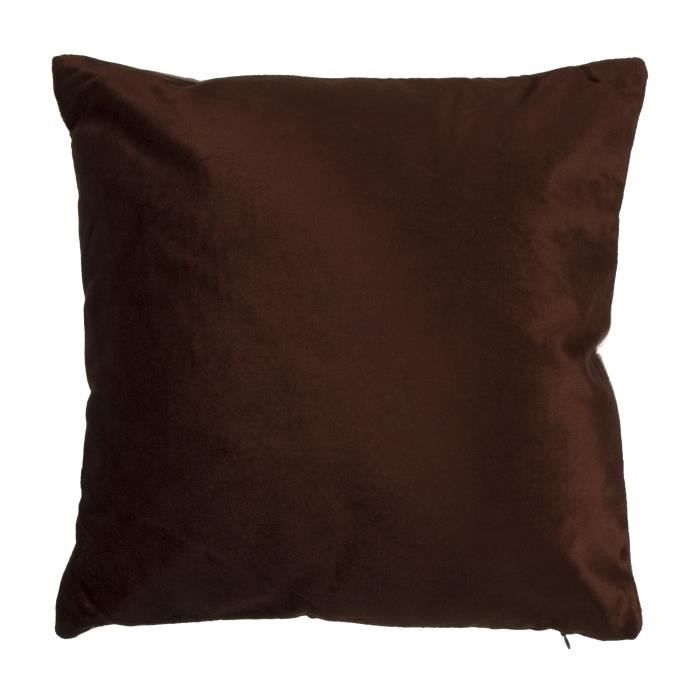 Coussin bicolo - 38 x 38 cm - Marron chocolat