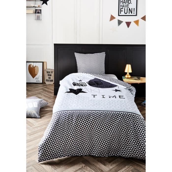 TODAY Parure de couette Coton GOOD THINGS - 1 housse de couette 140x200cm + 1 taie 63x63cm