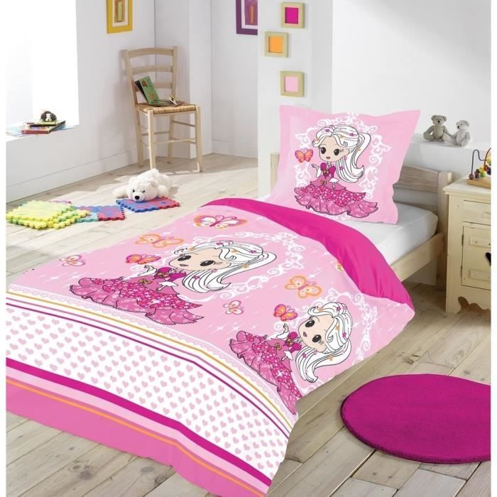 Housse de couette enfant 140x200 cm Ma princesse - Achat ...