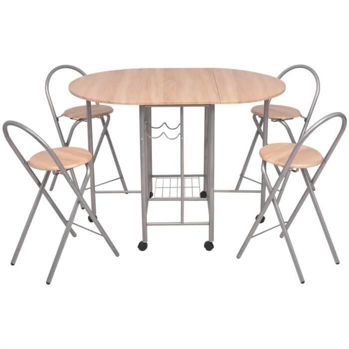 5 Manger Pliable Table Et Chaises Salle Mdf À Ensemble Pièces De 6gY7ybf