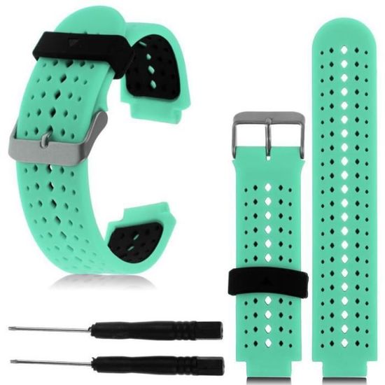 Bracelet de Rechange pour Montres Forerunner 235 Vert dEau//Noir Garmin Silicone