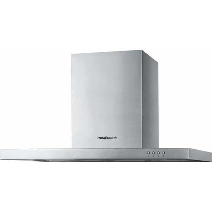ROSIERES - RMB9600/1IN - Hotte décorative - 642,4m3/h max - 70 dB max - 3 vitesses - L90cm - Inox