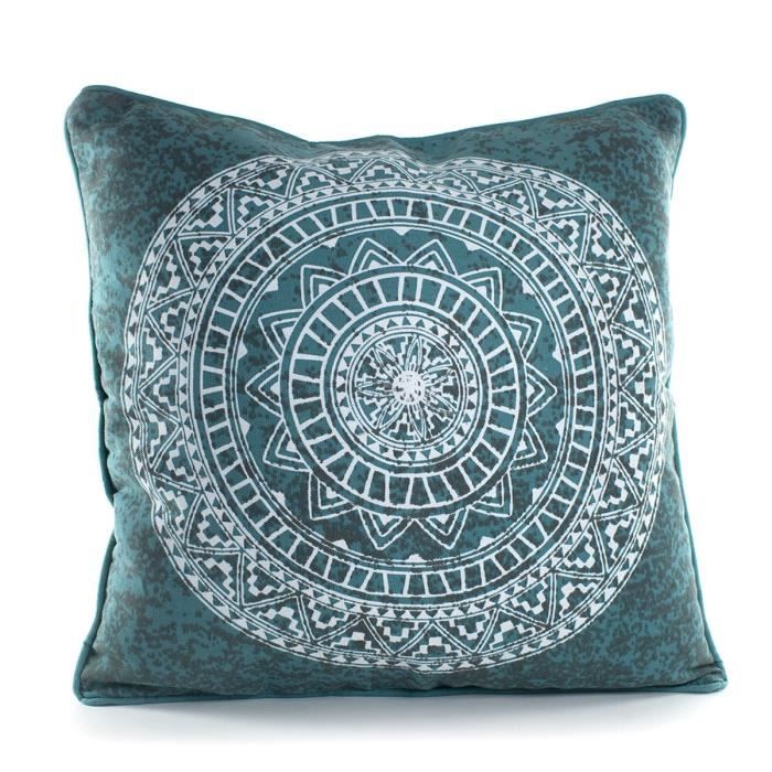 MARLENE BACKER Coussin déhoussable Thales 45x45 cm vert émeraude