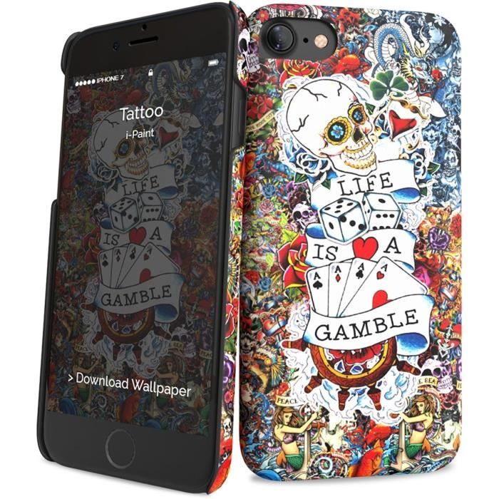 I-PAINT Coque Tattoo pour iPhone 7