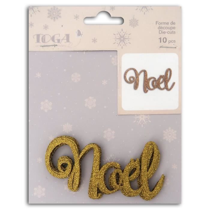 TOGA L'or De Bombay assortiment de 10 mots Noël découpés - Motif Noël