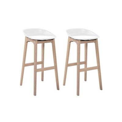 Îlot Riva De Tabourets 65cmLot 2 Bar Bois Central Et Blanc j4L5AR