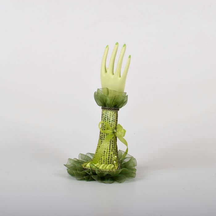 Porte bijoux en forme de main - H 28cm - Vert