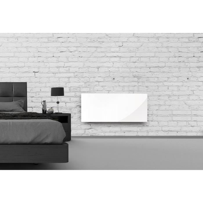 ALPINA Verre Blanc LCD 1500 watts Radiateur Panneau rayonnant - Façade en verre blanc