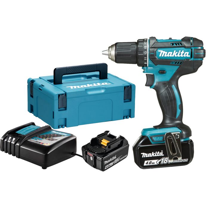 MAKITA Perceuse visseuse DDF482RMJ avec 2 batteries 18 V 4Ah Li-ion et coffret Makpac