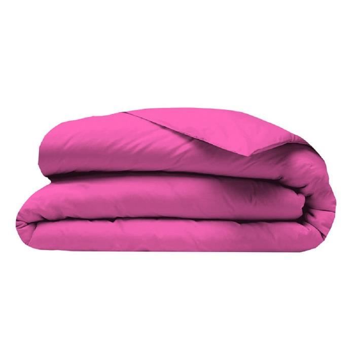 COTE DECO Housse de couette Microfibre 200x200 cm - Fuchsia