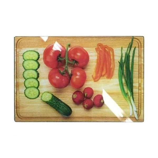 Planche à Découper En Verre Trempé - Lot De 2 - Motif Feuilles De Banane Vert - 30x52 Cm