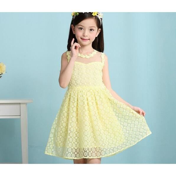 Enfant fille robe fête mousseline cérémonie fleurs bowknot princesse