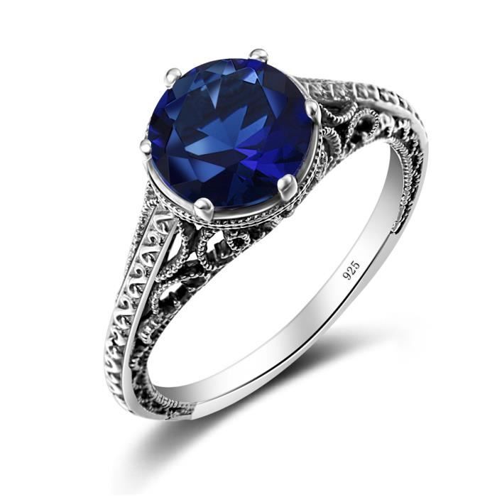 Pierre bleu bague  de mariage  1000 925 argent pour les 