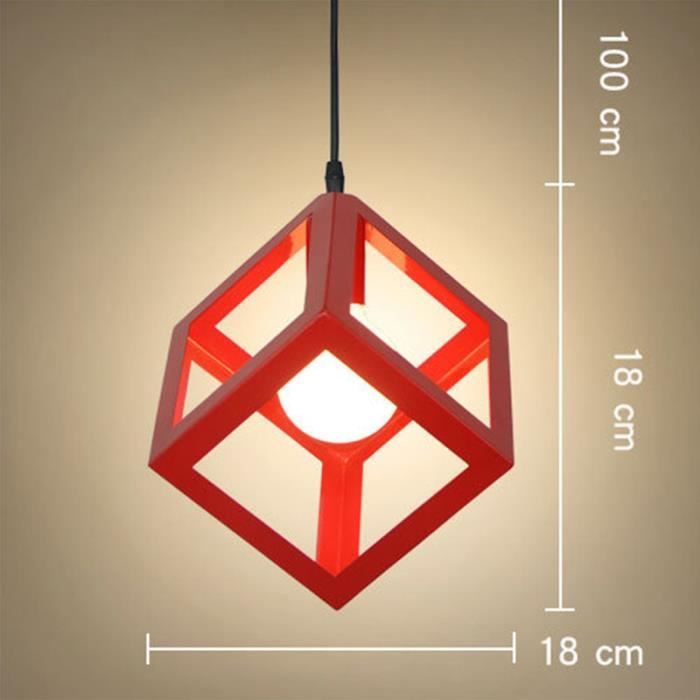 Red Suspension Cube Salles De Pour En Vert Créatif Luminaires Lustres Toutes Lustre Spectacles Creux Les bv7yYf6g