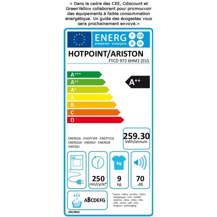  FTCD9726HM1EU - Sèche linge frontal - 91