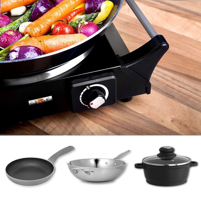 Duronic HP1BK Table de cuisson noire avec plaque3