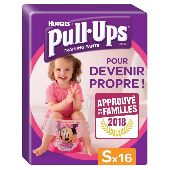 HUGGIES Pull Ups 16 Culottes Fille d'apprentissage T4 8-15 kg
