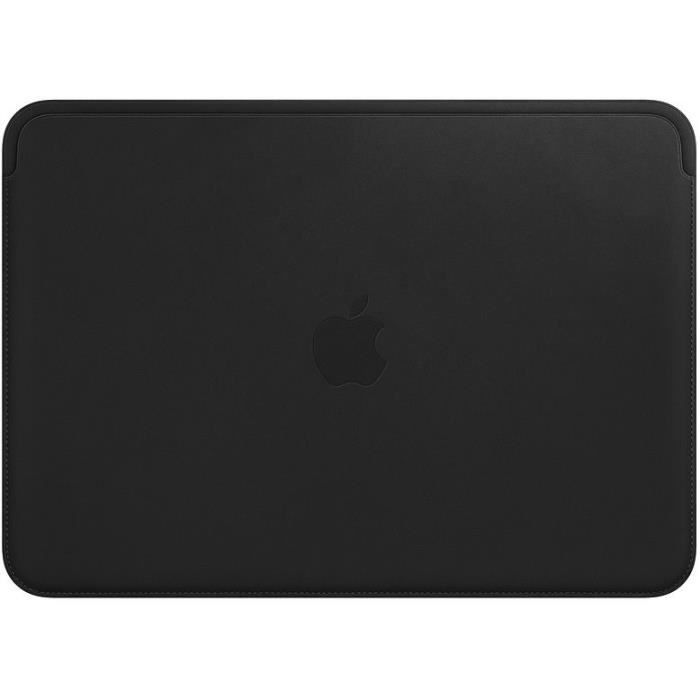 Housse en cuir pour MacBook 12 pouces - Noir