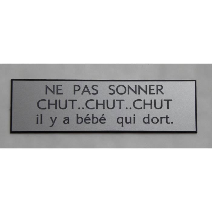 Lot De 5 Autocollants "Ne Pas Sonner Chut Bébé Dort" - 10x3 Cm - Réf. M031