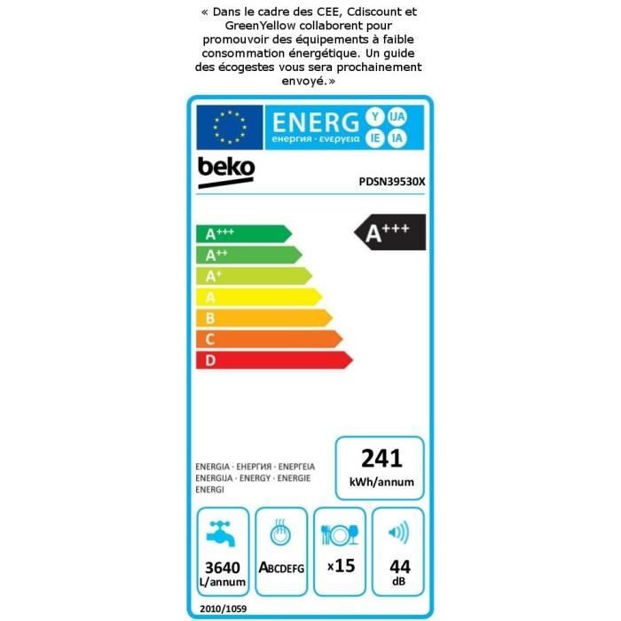  PDSN39530X - Lave vaisselle encastrable - 152