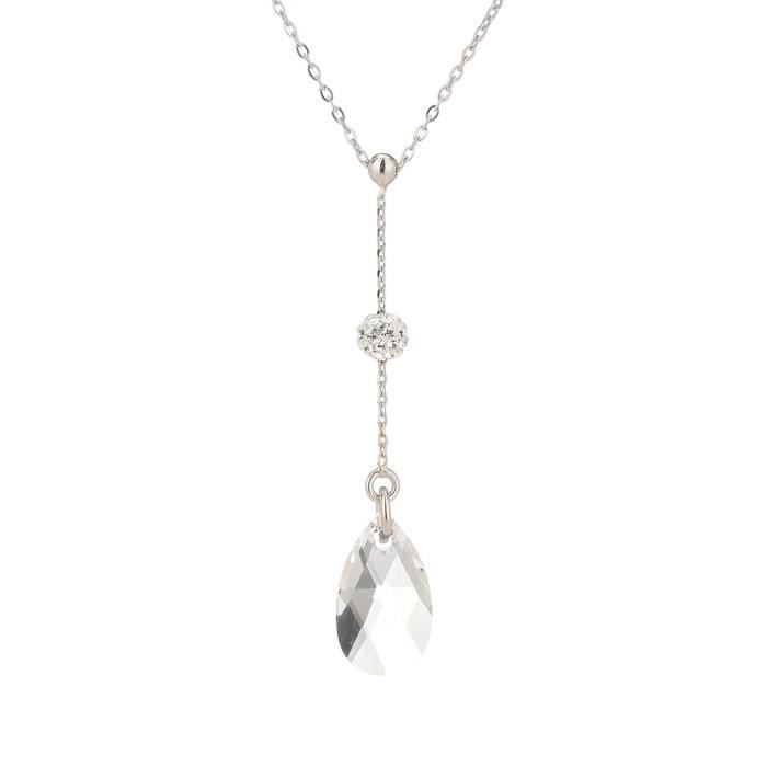 LES BIJOUX D'EMMA CRISTAL - Collier en Argent et Cristal De Swarovski Coloris Cristal