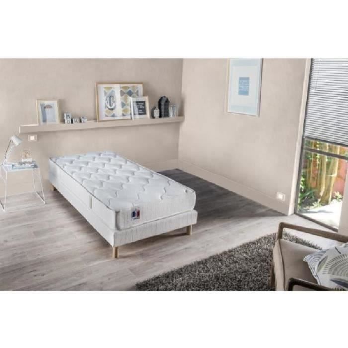 CONFORT DESIGN Ensemble matelas + sommier 90 x 190 - Latex - 16 cm - Equilibré