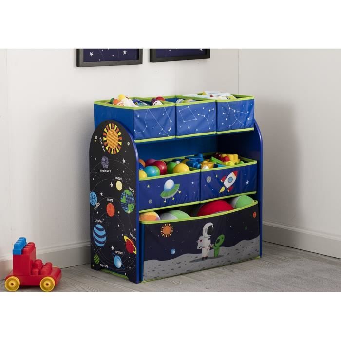 DELTAKIDS - Meuble Enfant de Rangement Jouets/Livres en Bois - ASTONAUTE