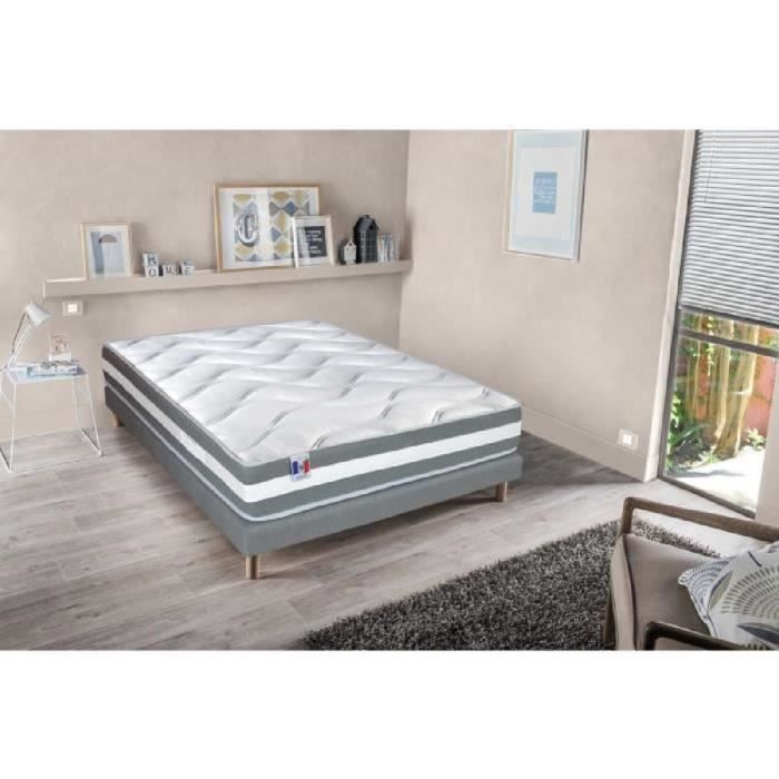 Matelas mousse mémoire de forme et polyuréthane 160 x 200 - Confort équilibré - Epaisseur 30 cm - FINLANDEK Veluuri