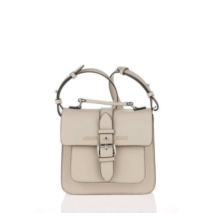 ARMANI JEANS - Petit Sac Cartable à Bandoulière Beige - Femme