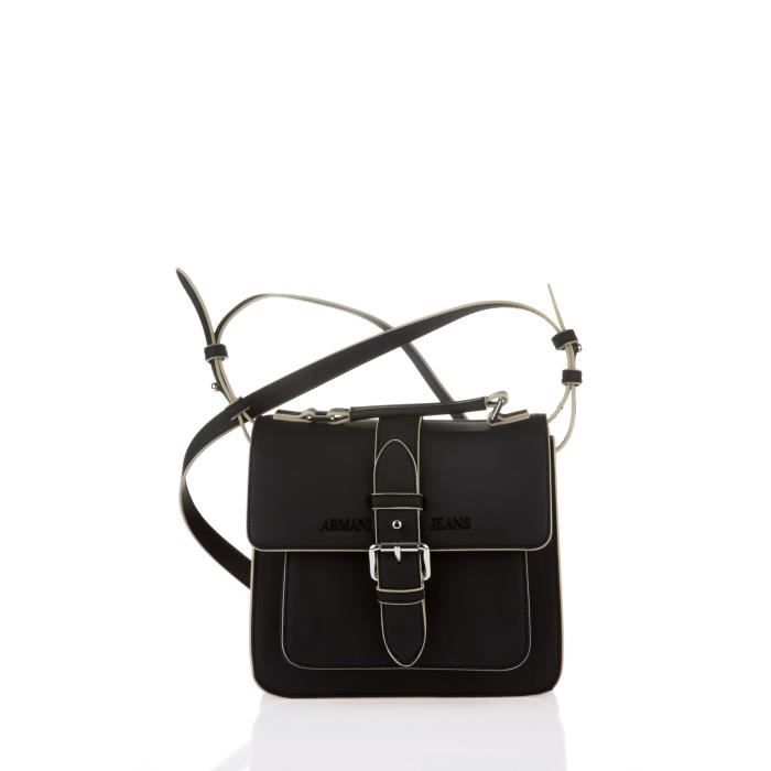 ARMANI JEANS - Petit Sac Cartable à Bandoulière Noir - Femme