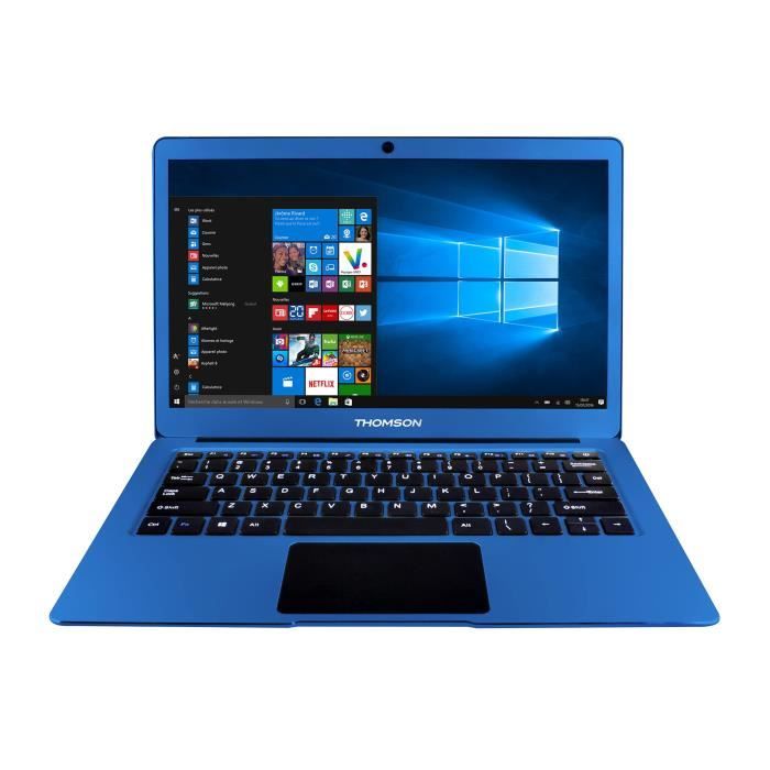 Ordinateur Portable THOMSON - X6232GO - 13,3 pouces FHD - RAM 2 Go - Celeron N3350 - Stockage 32 Go - Bleu + sleeve incluse