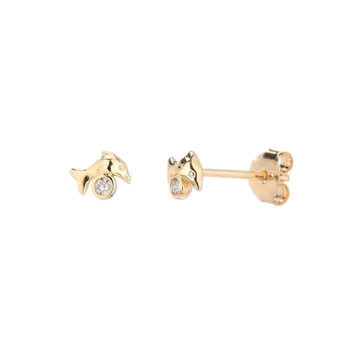 MONPLAISIR Boucles d'Oreilles Argent Fin 925/1000 Dauphins