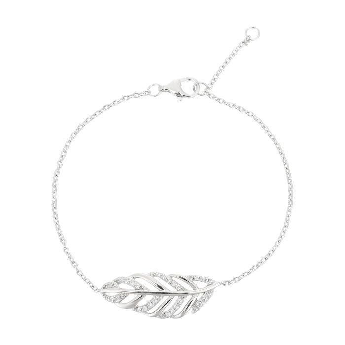 MONPLAISIR Bracelet Argent Fin 925/1000 Plume