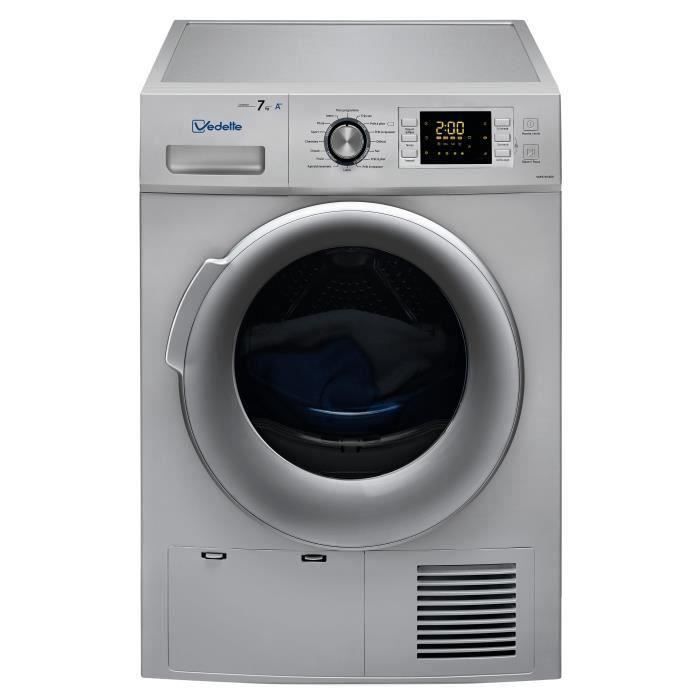 VEDETTE VSF57H2DS - Sèche-linge - 7 kg - Pompe à chaleur - Classe A++ - Silver