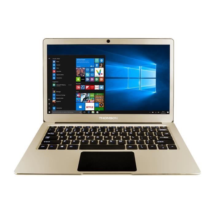 Ordinateur Portable THOMSON - X6232GO - 13,3 pouces FHD - RAM 2 Go - Celeron N3350 - Stockage 32 Go - Champagne