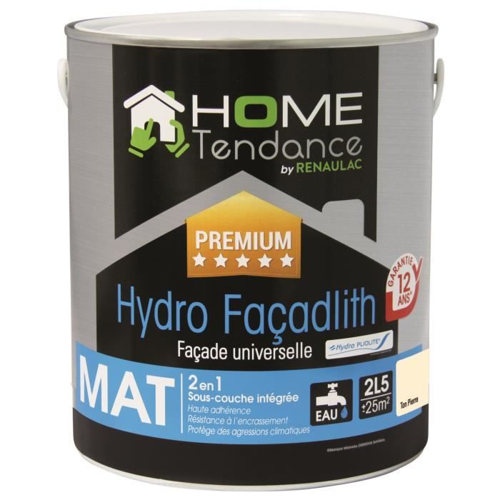 Peinture façade universelle Hydro Façadlith hydropliolite 2,5 L ton pierre mat - HOME TENDANCE by RENAULAC