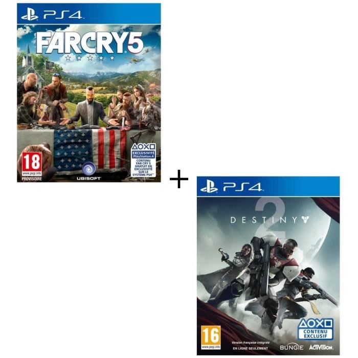 Pack 2 jeux PS4 : Far Cry 5 + Destiny 2