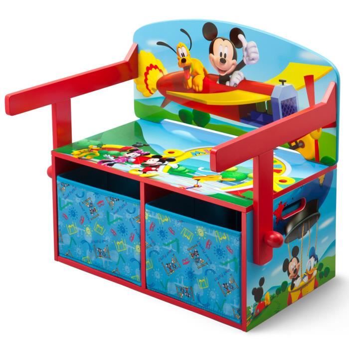 MICKEY - Bureau Banc Enfant Convertible avec Rangements