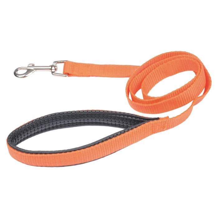 Laisse poignée confort - Polypropylène - 120 cm x 25 mm - Orange - Pour chien