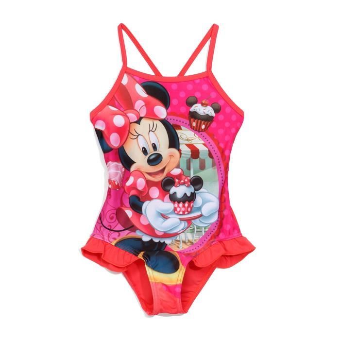 MINNIE - Maillot de Bain Rouge 1 Pièce Imprimé - Enfant Fille