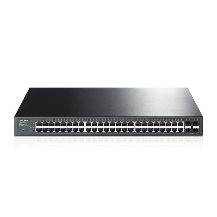 TP-LINK Smart Switch Niveau 2+ T1600G-52PS 48 Ports Gigabit RJ45 PŒ+ 384W 4 Ports Gigabit SFP