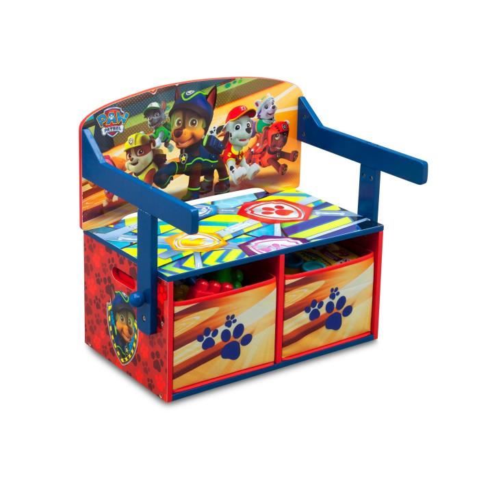 PAT PATROUILLE - Bureau/Banc Enfant Convertible avec Rangements