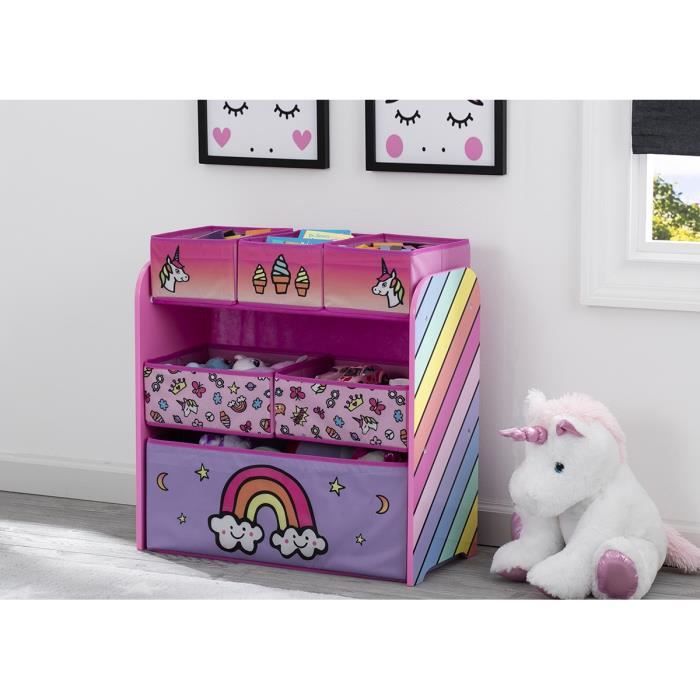 DELTAKIDS - Meuble Enfant de Rangement Jouets/Livres en Bois - LICORNE