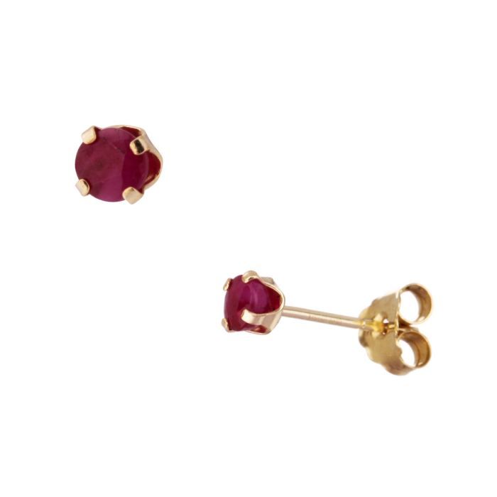 OR ECLAT Boucles d'oreilles Puces Or jaune 375° Rubis Femme