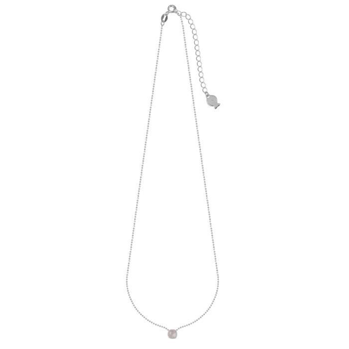 CLIO BLUE Collier Argent Et Quartz Rose - CO2282