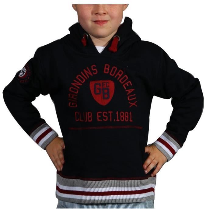 FCGB Sweat à capuche Est 1881 - Junior - Marine / Bordeaux / Blanc / Gris
