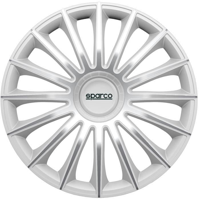 SPARCO Lot de 4 Enjoliveurs Treviso 16'' - Gris argenté