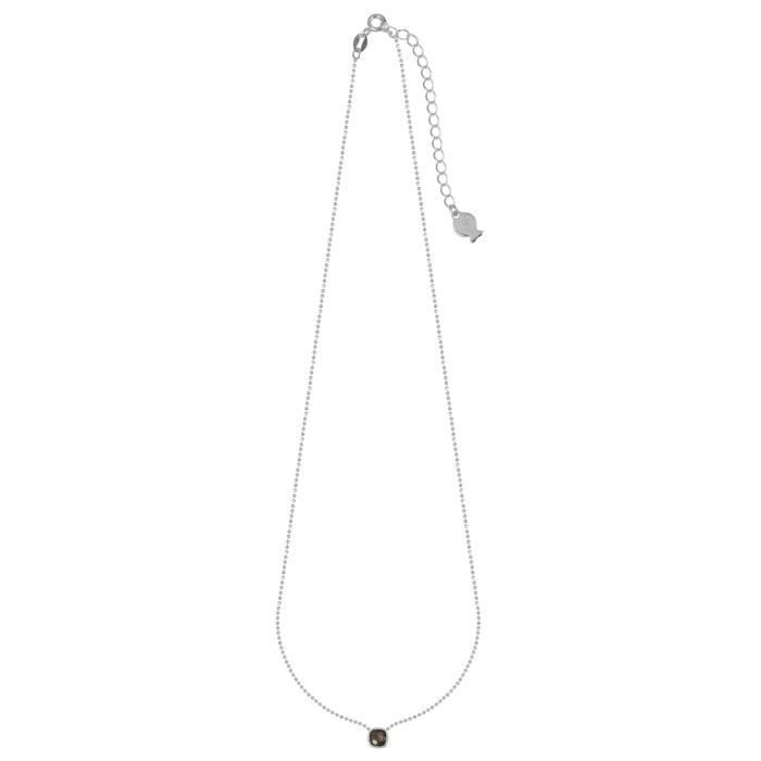 CLIO BLUE Collier Argent Et Quartz Smocky - CO2282