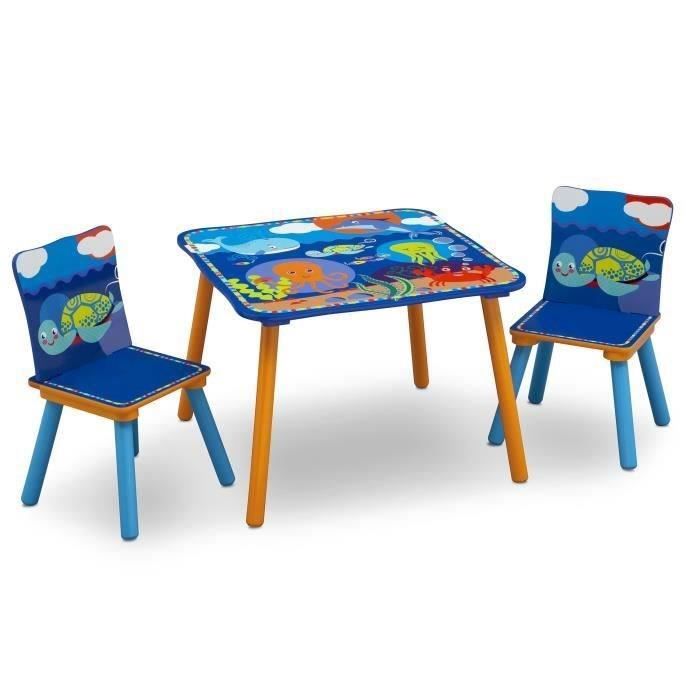 Ensemble Table et 2 Chaises Bois Enfant - Océan